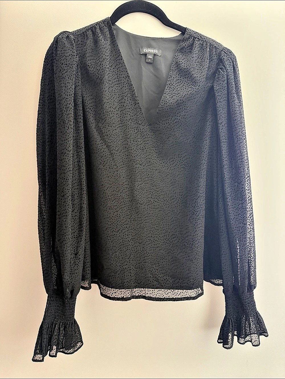 Express Black Animal Print Blouse Like New